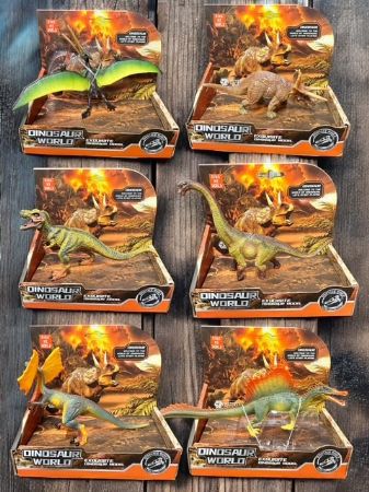 Dinosaur figures in display box