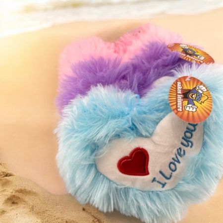 Long pile heart soft toy