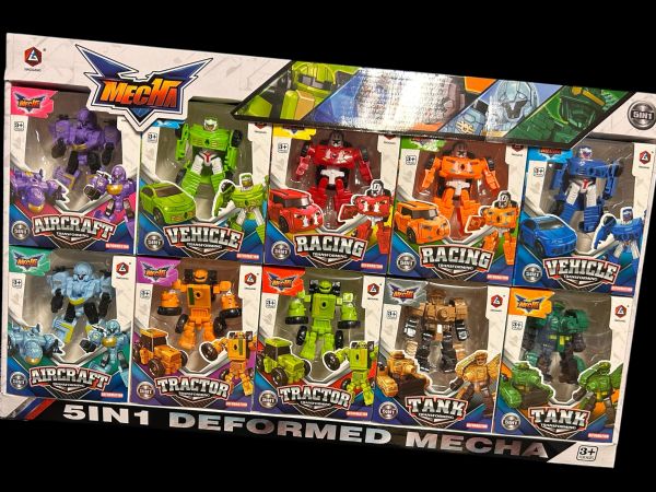 A box of 10 robot transformers