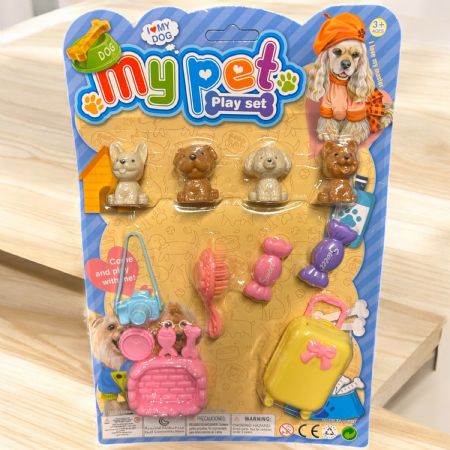 Pet play set on card