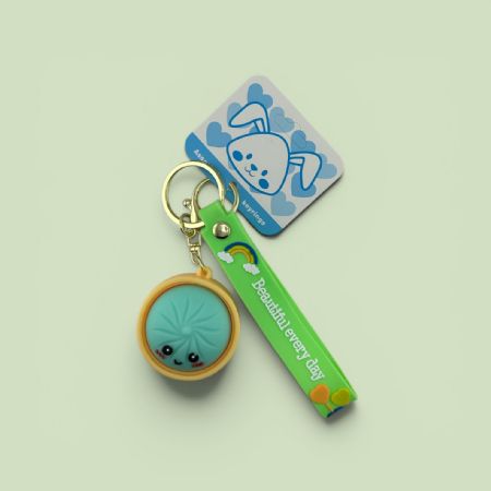 Dumpling keyring blue