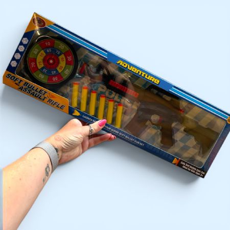 Boxed assault rifle