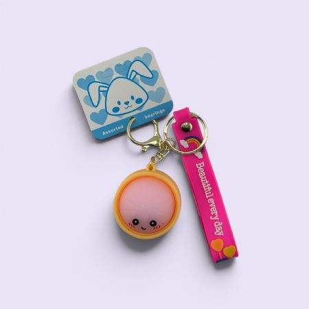 Dumpling keyring pink