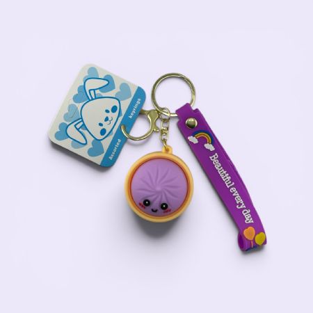 Dumpling keyring purple