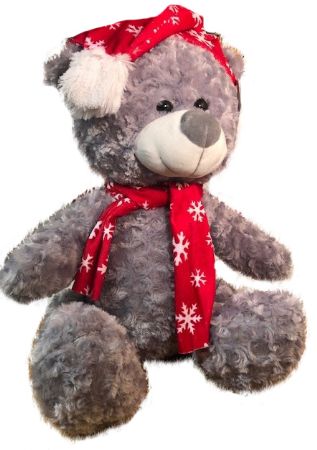 Grey Christmas bear 30cm | 422